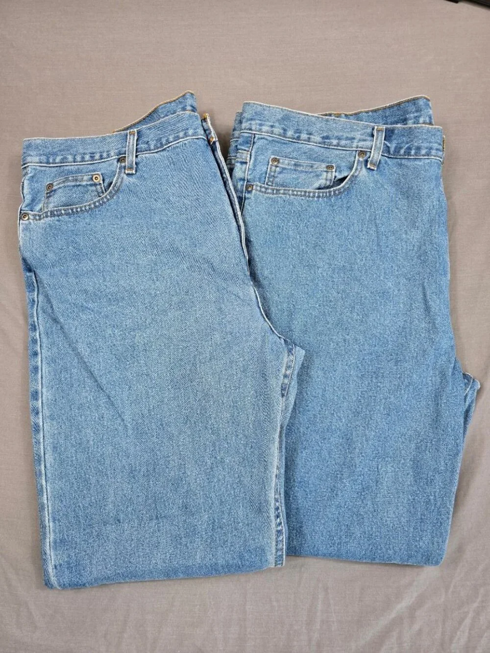 George Regular Fit Blue Denim Jeans 44X32 100% Cotton Medium Wash TWO PAIRS